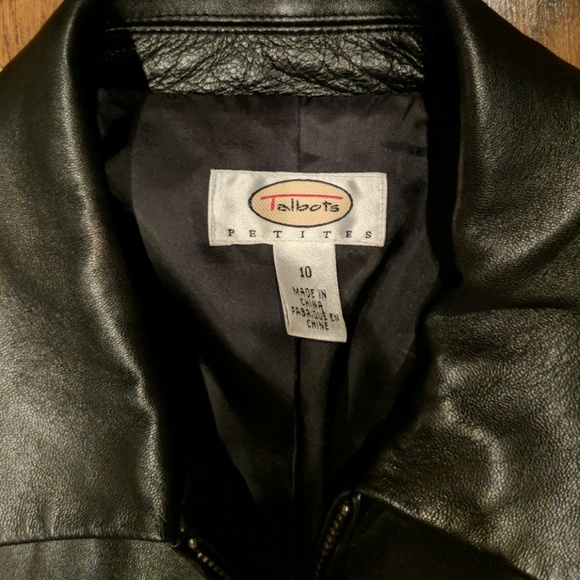 Talbots double zip black leather jacket - Picture 2 of 4